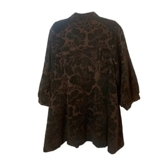 Anthropologie Elevenses Tapestry Victorian Jacquard Float Coat Brown 12 - Picture 3 of 9